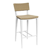 Uttermost Calbas Honey All Weather Wicker Outdoor Bar Stool With White Frame