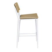 Uttermost Calbas Honey All Weather Wicker Outdoor Bar Stool With White Frame