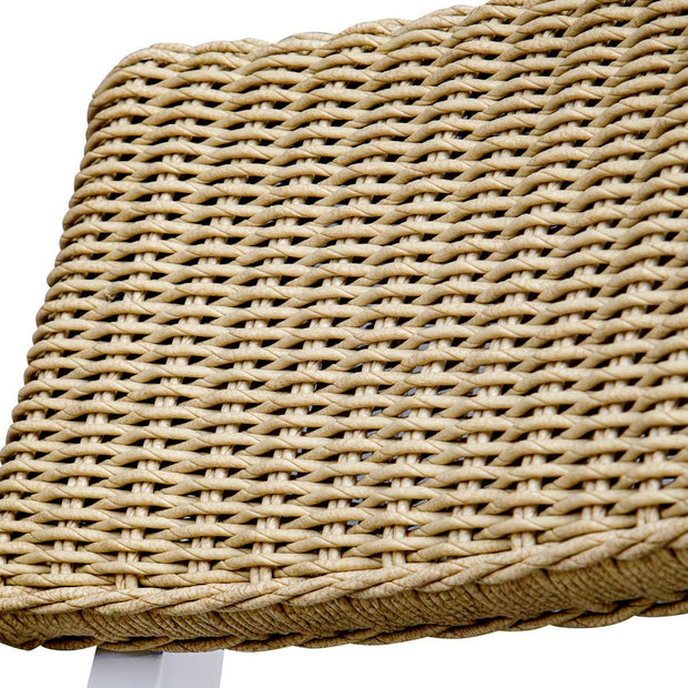 Uttermost Calbas Honey All Weather Wicker Outdoor Bar Stool With White Frame