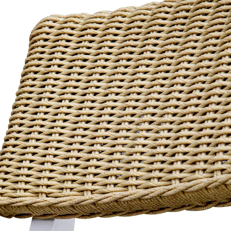 Uttermost Calbas Honey All Weather Wicker Outdoor Bar Stool With White Frame