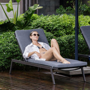 Uttermost Bea Outdoor Pool Chaise With Charcoal Gray Cushion