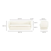 Moe's Home Collection Koba Maya White Sofa