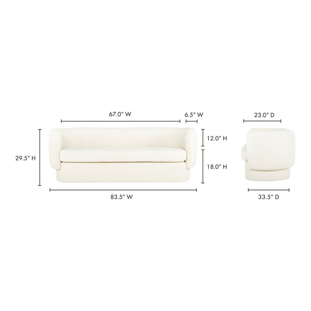 Moe's Home Collection Koba Maya White Sofa