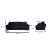 Moe's Home Collection Alvin Nightfall Blue Sofa