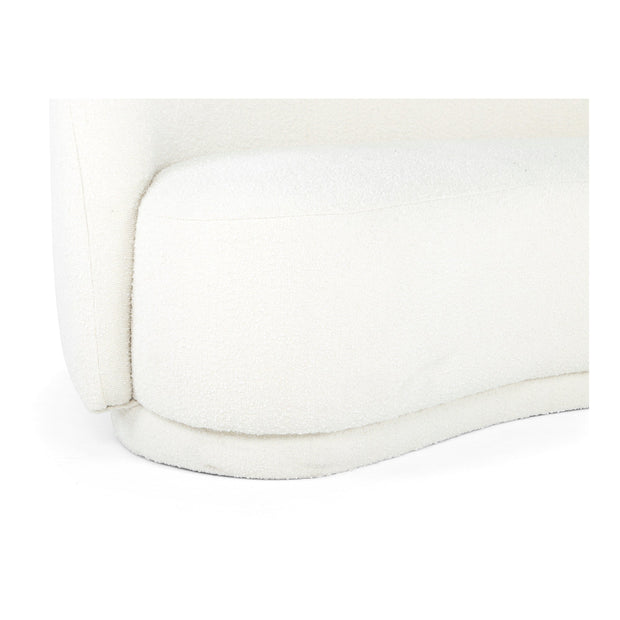 Moe's Home Collection Excelsior Cream Boucle Curved Sofa