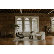 Moe's Home Collection Excelsior Cream Boucle Curved Sofa