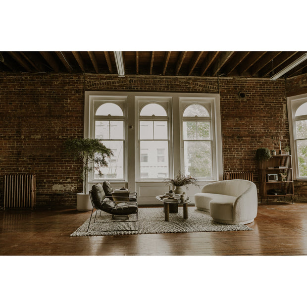 Moe's Home Collection Excelsior Cream Boucle Curved Sofa