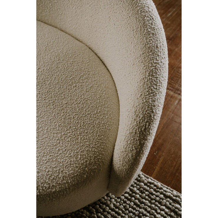 Moe's Home Collection Excelsior Cream Boucle Curved Sofa
