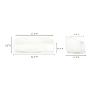 Moe's Home Collection Excelsior Cream Boucle Curved Sofa