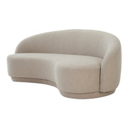 Moe's Home Collection Excelsior Shiitake Beige Boucle Curved Sofa