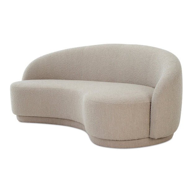 Moe's Home Collection Excelsior Shiitake Beige Boucle Curved Sofa