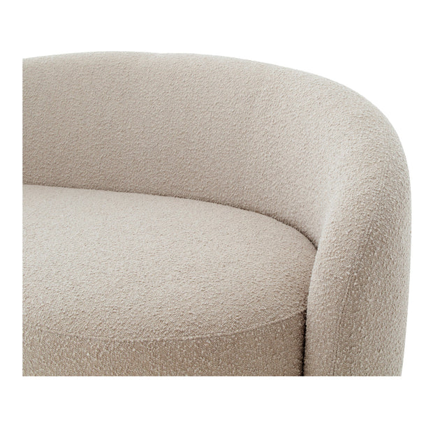 Moe's Home Collection Excelsior Shiitake Beige Boucle Curved Sofa
