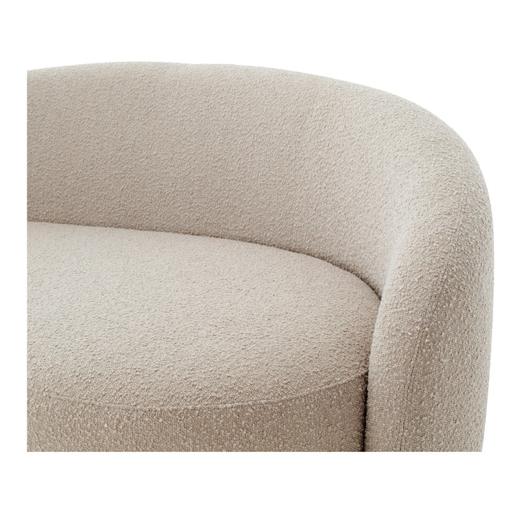 Moe's Home Collection Excelsior Shiitake Beige Boucle Curved Sofa