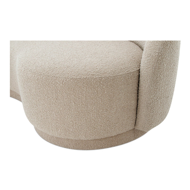 Moe's Home Collection Excelsior Shiitake Beige Boucle Curved Sofa