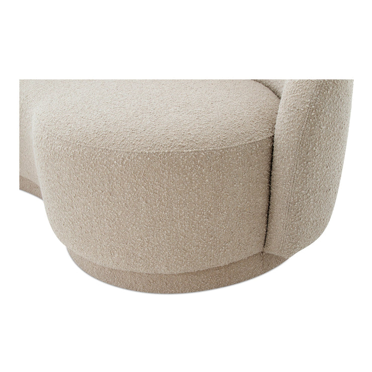 Moe's Home Collection Excelsior Shiitake Beige Boucle Curved Sofa