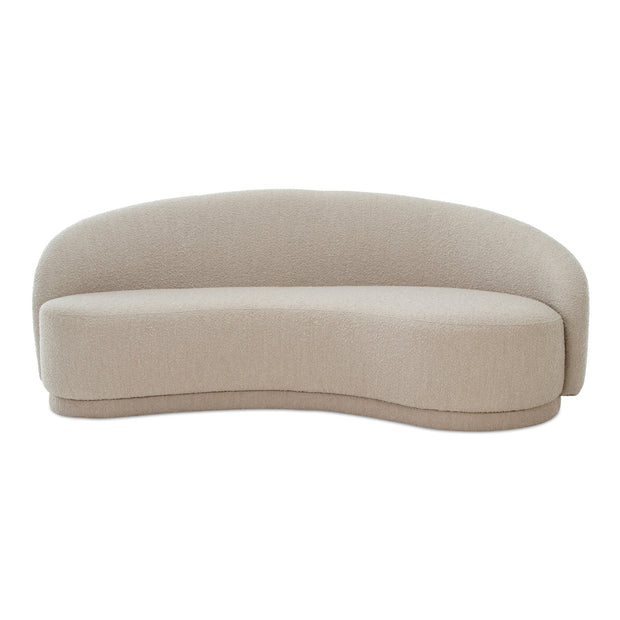 Moe's Home Collection Excelsior Shiitake Beige Boucle Curved Sofa
