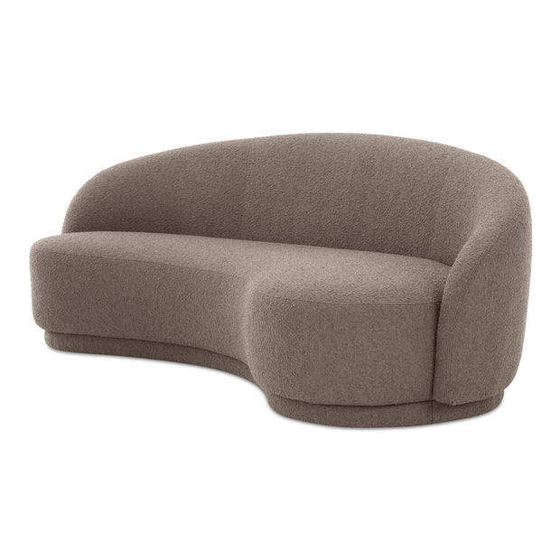 Moe's Home Collection Excelsior Warm Taupe Boucle Curved Sofa