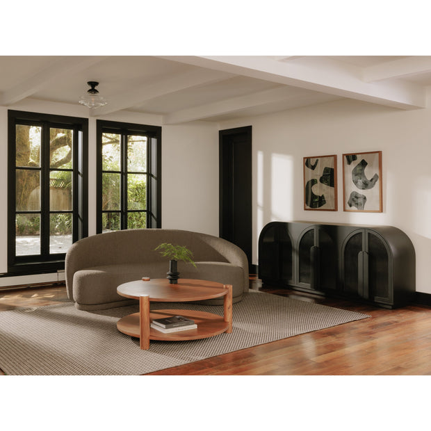 Moe's Home Collection Excelsior Warm Taupe Boucle Curved Sofa