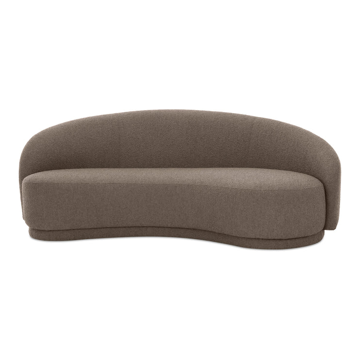 Moe's Home Collection Excelsior Warm Taupe Boucle Curved Sofa