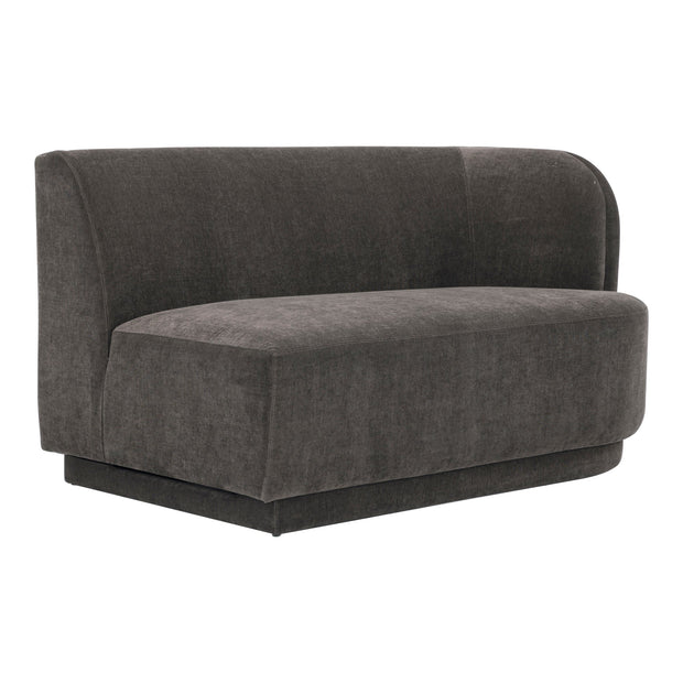 Moe's Home Collection Yoon Grey 2 Seat Sofa Right-Facing