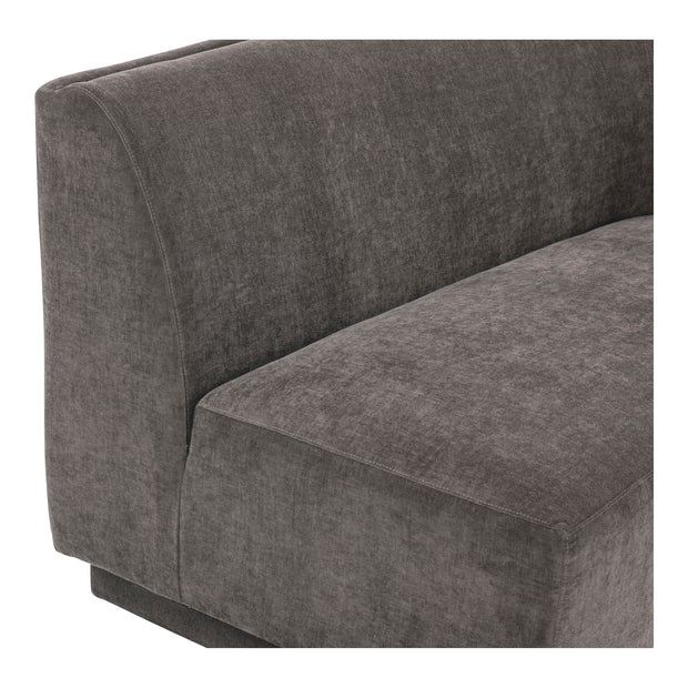 Moe's Home Collection Yoon Grey 2 Seat Sofa Right-Facing