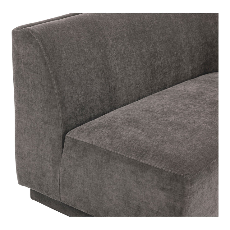 Moe's Home Collection Yoon Grey 2 Seat Sofa Right-Facing