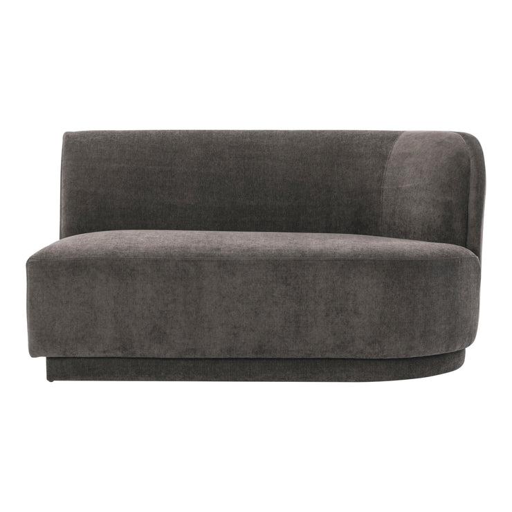 Moe's Home Collection Yoon Grey 2 Seat Sofa Right-Facing