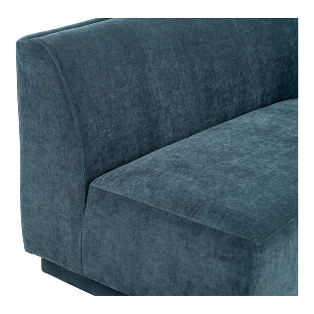 Moe's Home Collection Yoon Blue 2 Seat Sofa Right Nightshade