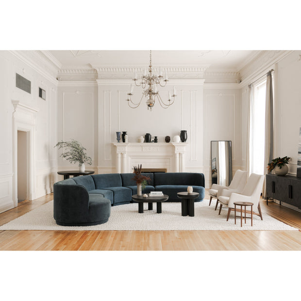 Moe's Home Collection Yoon Blue 2 Seat Sofa Right Nightshade