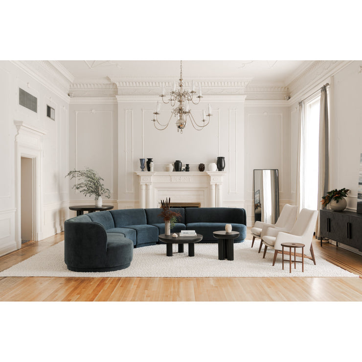 Moe's Home Collection Yoon Blue 2 Seat Sofa Right Nightshade