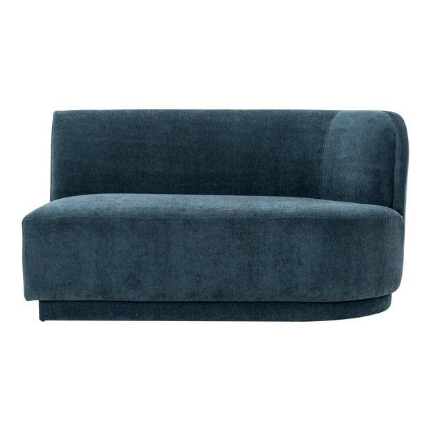 Moe's Home Collection Yoon Blue 2 Seat Sofa Right Nightshade
