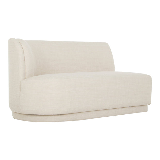 Moe's Home Collection Yoon White 2 Seat Sofa Left-Facing