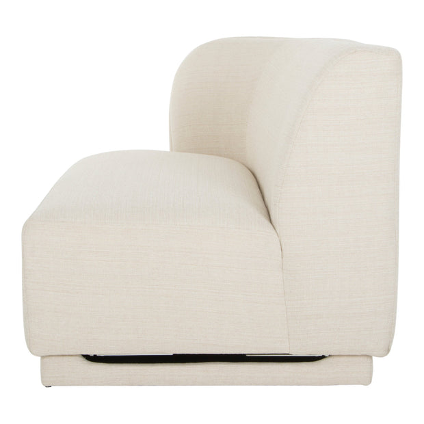 Moe's Home Collection Yoon White 2 Seat Sofa Left-Facing