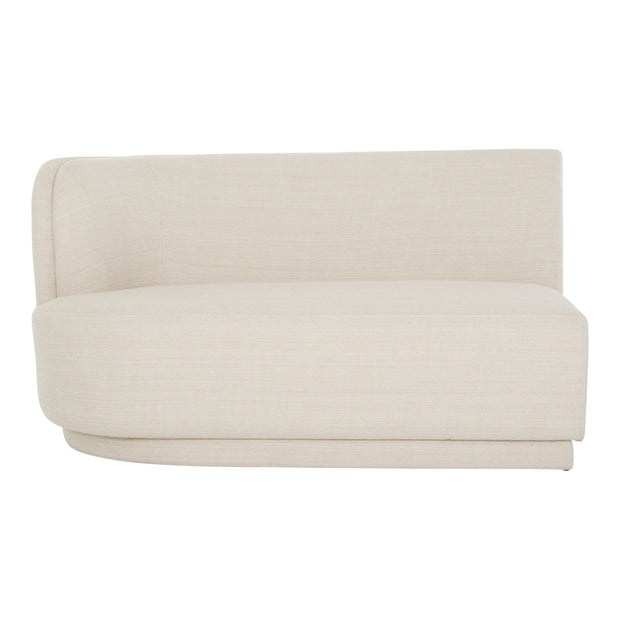 Moe's Home Collection Yoon White 2 Seat Sofa Left-Facing