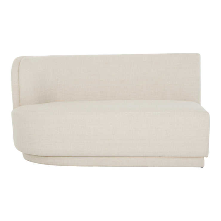 Moe's Home Collection Yoon White 2 Seat Sofa Left-Facing