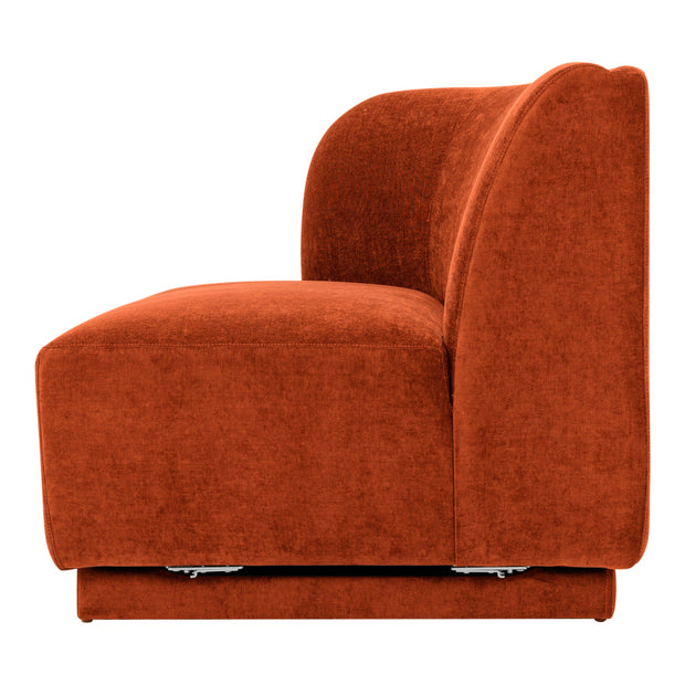 Moe's Home Collection Yoon Red 2 Seat Sofa Left-Facing