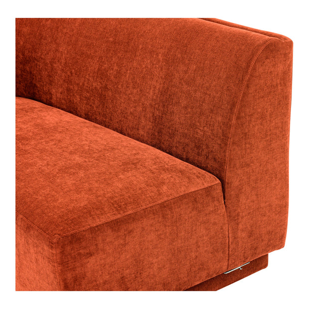 Moe's Home Collection Yoon Red 2 Seat Sofa Left-Facing