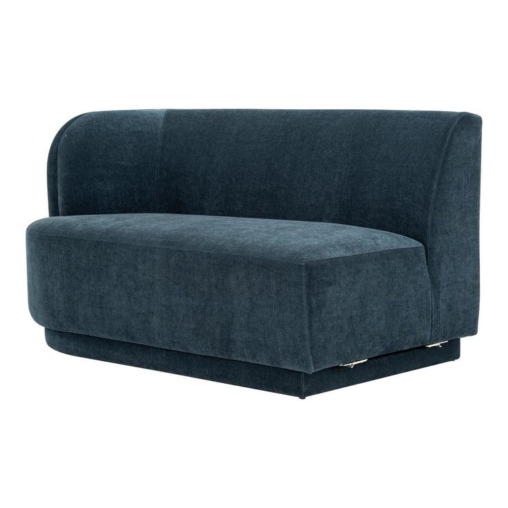 Moe's Home Collection Yoon Blue 2 Seat Sofa Left