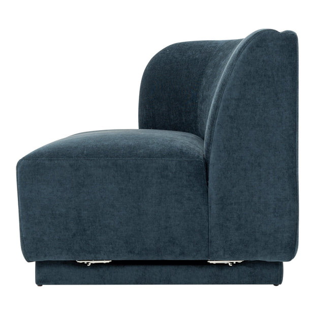 Moe's Home Collection Yoon Blue 2 Seat Sofa Left