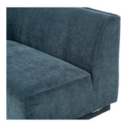Moe's Home Collection Yoon Blue 2 Seat Sofa Left