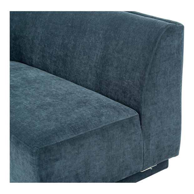 Moe's Home Collection Yoon Blue 2 Seat Sofa Left