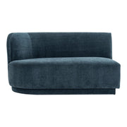 Moe's Home Collection Yoon Blue 2 Seat Sofa Left
