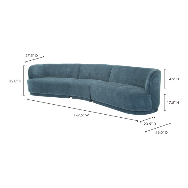 Moe's Home Collection Yoon Blue Compass Modular Sectional Nightshade