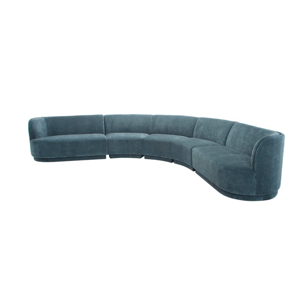 Moe's Home Collection Yoon Radius Nightshade Blue Modular Sectional