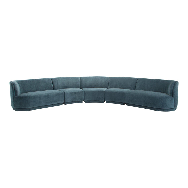 Moe's Home Collection Yoon Radius Nightshade Blue Modular Sectional