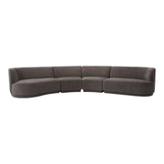 Moe's Home Collection Yoon Eclipse Grey Modular Sectional Chaise Left-Facing