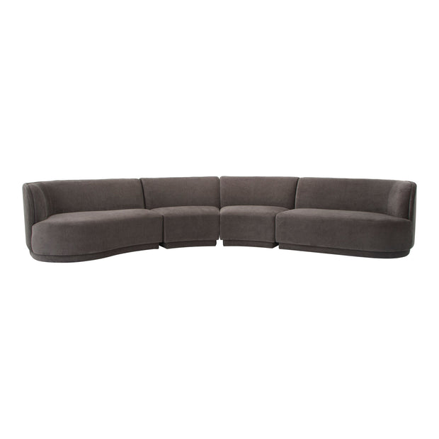 Moe's Home Collection Yoon Eclipse Grey Modular Sectional Chaise Left-Facing