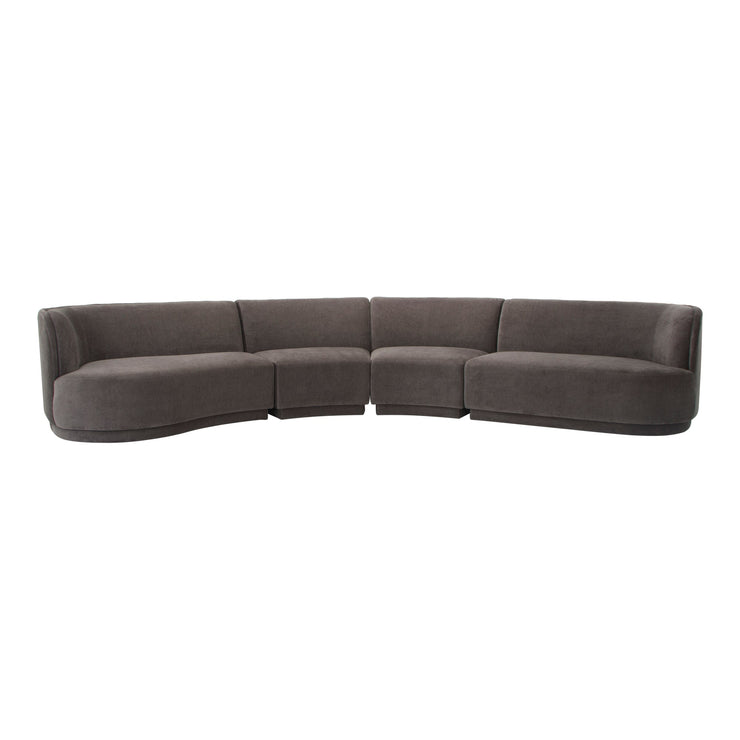 Moe's Home Collection Yoon Eclipse Grey Modular Sectional Chaise Left-Facing