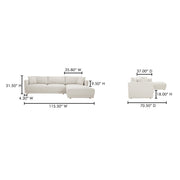 Moe's Home Collection Bryn Oyster Sectional ~ Right Facing Chaise