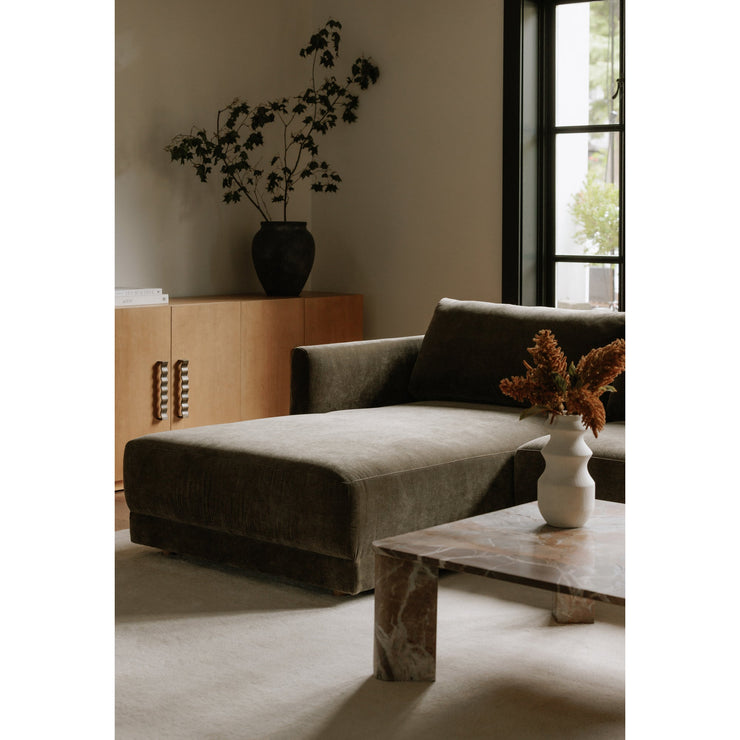 Moe's Home Collection Bryn Heritage Cedar Green Sectional ~ Right Facing Chaise